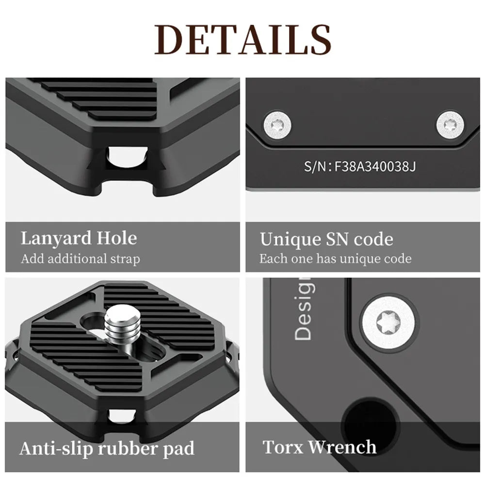 FALCAM F38 Quick Release System Plate for 1/4'' and 3/8'' Thread